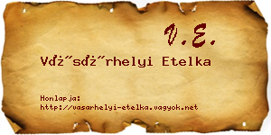 Vásárhelyi Etelka névjegykártya